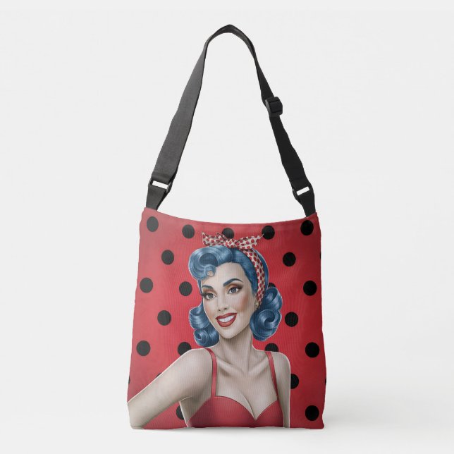 Bolsa Ajustável Rapariga com Bolinhas (Frente)