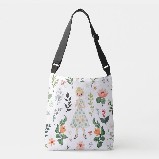 Bolsa Ajustável Rapariga Entre Flores (Frente)