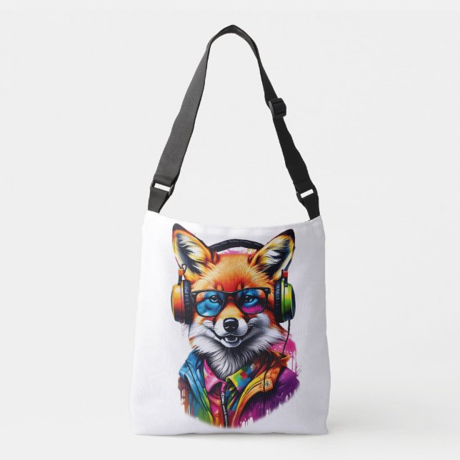 Bolsa Ajustável Raposa em fones de ouvido e óculos (Frente)