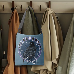 Bolsa Ajustável Raven Moon Phases Stars Azul