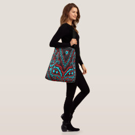 Bolsa Ajustável Red and Baby Blue Paisley Bandanna Impressão