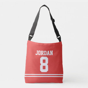 Bolsa Ajustável Red Football Jersey com nome e número personaliza