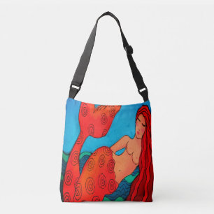 Bolsa Ajustável Red Mermaid Abstrato Art
