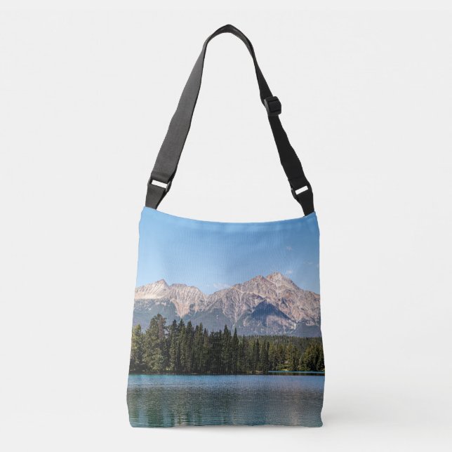 Bolsa Ajustável Reflexos da Montanha Pirâmide no Lago Jasper Calmo (Frente)