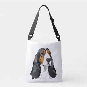 Bolsa Ajustável Retrato de Arte Gráfica do Vetor de Caça-Basset