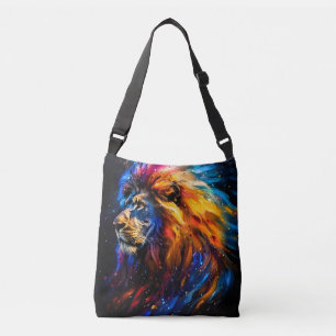 Bolsa Ajustável Retrato de Leão da Vida Selvagem Cósmica Abstrata