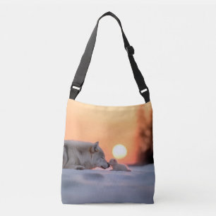 Bolsa Ajustável Retrato de Lobo Animal Amoroso