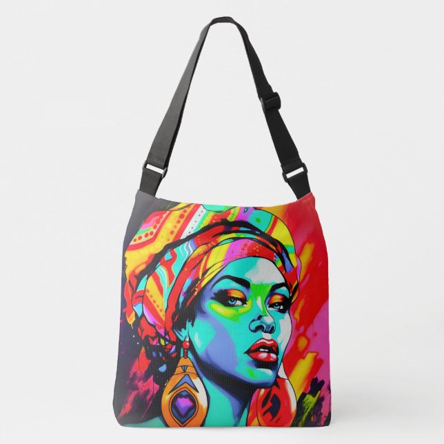 Bolsa Ajustável Retrato de pop Art (Frente)