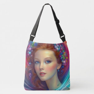 Bolsa Ajustável Retrato do Cabelo Arco-Íris Encantado