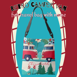 Bolsa Ajustável Retro Camper Bus Hippie Flor Diversão