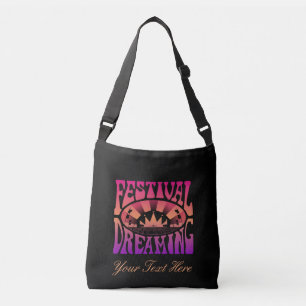 Bolsa Ajustável Retro de Sonhos do Festival Raspberry-Apricot-Plum