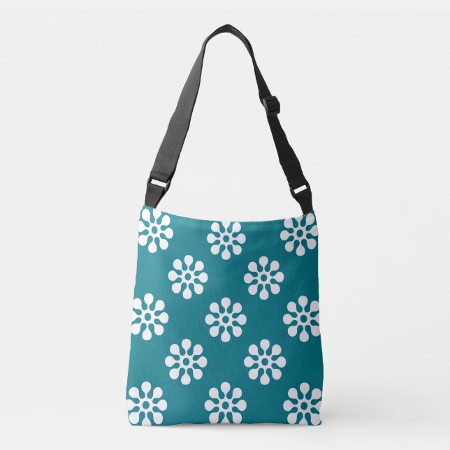 Bolsa Ajustável Retro Flores sem soldadura branca (Frente)