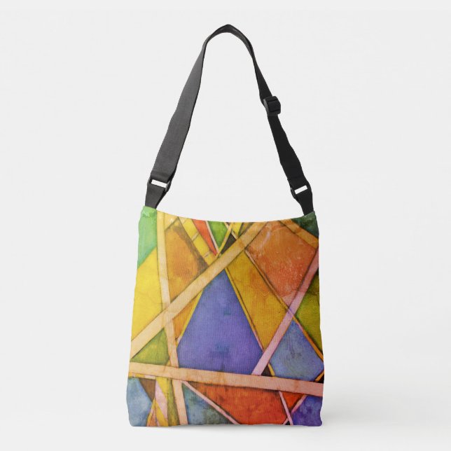 Bolsa Ajustável Retro geométrico colorido (Frente)