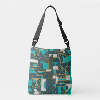 Bolsa Ajustável Retro Geométrico: Trabalho de arte minimalista.