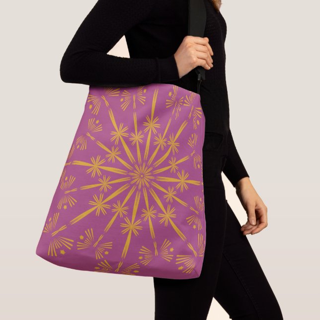Bolsa Ajustável Retro Mandala Boysenberry Crossbody Bag (2 Tamanho (Close Up)