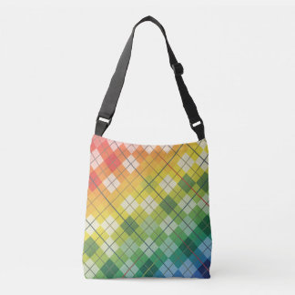 Bolsa Ajustável Retro Rainbow Argyle Plaid Check Pattern