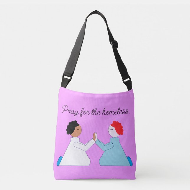 Bolsa Ajustável Reze pelos sem-teto: Lavanda (Frente)