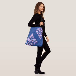 Bolsa Ajustável Rolar Damask Art I Rosa em Azul