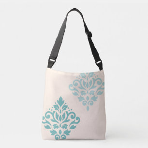 Bolsa Ajustável Rolar Damask Art I Teals on Cream