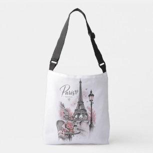 Bolsa Ajustável Romance Parisiense — Torre Eiffel e Rosas Pink