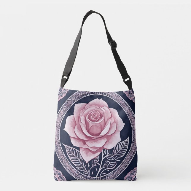 Bolsa Ajustável Rosa Brilhante arte de IA  (Verso)