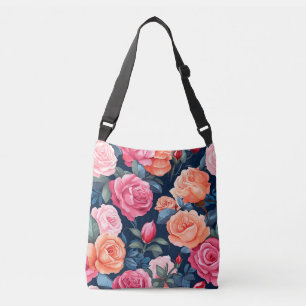 Bolsa Ajustável Rosa cor-de-rosa-vermelho Design de padrão laranja