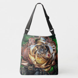 Bolsa Ajustável Rosa Steampunk com Face Surreal - Flor Mecânico