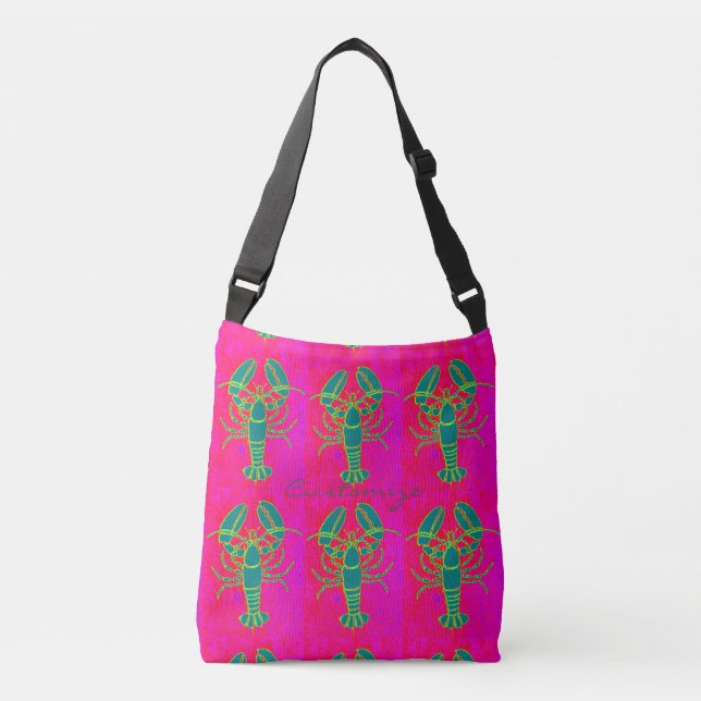 Bolsa Ajustável Rosa verde personalizado da lagosta (Frente)