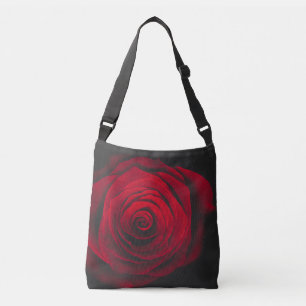 Bolsa Ajustável Rosa vermelha no efeito de vintagem em fundo preto