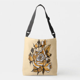 Bolsa Ajustável Rosas, arte floral gráfica, flores rosa florescent