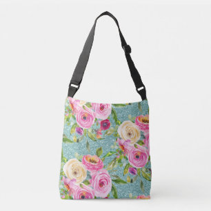 Bolsa Ajustável Rosas de aquarela rosa e creme