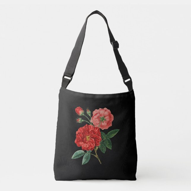 Bolsa Ajustável Rosas vermelhas em preto (Frente)