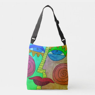 Bolsa Ajustável Rosto de Abstrato de Arte Funky