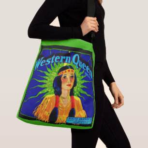 Bolsa Ajustável rótulo de caixa de laranja Western Queen dos anos