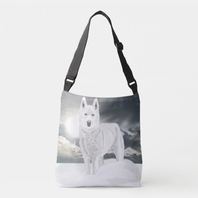 Bolsa Ajustável Rouco branco na neve (Frente)