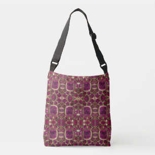 Bolsa Ajustável Ruby Red Pink Gemstone Padrão Elegante