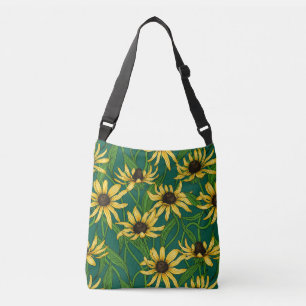 Bolsa Ajustável Rudbekia amarela em verde escuro