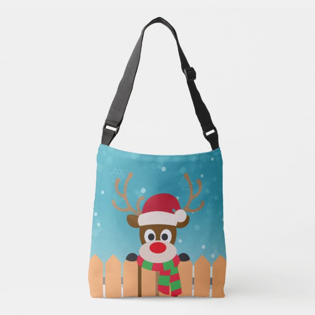 Bolsa Ajustável Rudolph Cute A Rena Nose Vermelha | Saco Corpo (Frente)