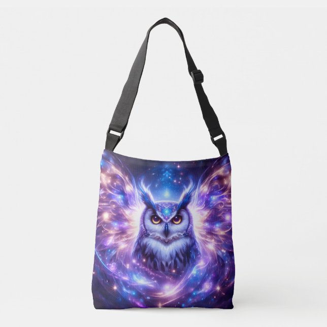 Bolsa Ajustável Sabedoria Mística Cósmica Coruja Espiritual Celest (Frente)