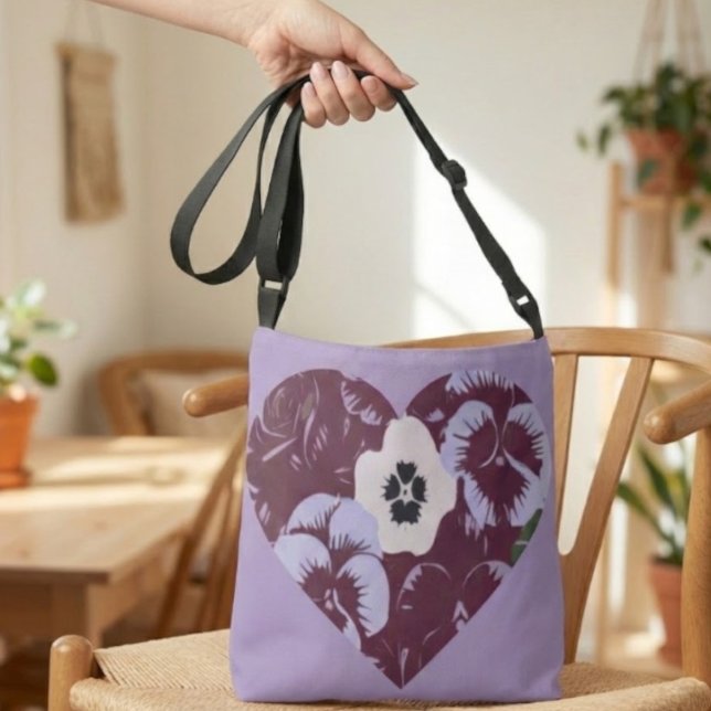 Bolsa Ajustável Sac Bandoulière Cœur de Violettes (Criador carregado)