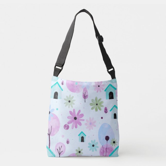 Bolsa Ajustável Saca Abstrata Floral Pastel (Frente)