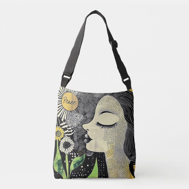 Bolsa Ajustável Saca Abstrata Paz em Serenidade (Frente)