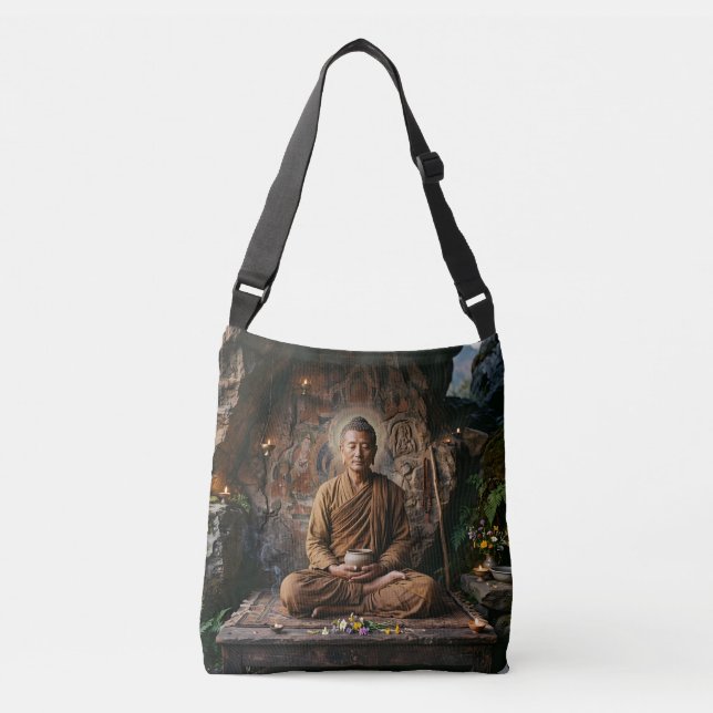 Bolsa Ajustável Saca de Arte da Serena Sabedoria Meditando (Frente)