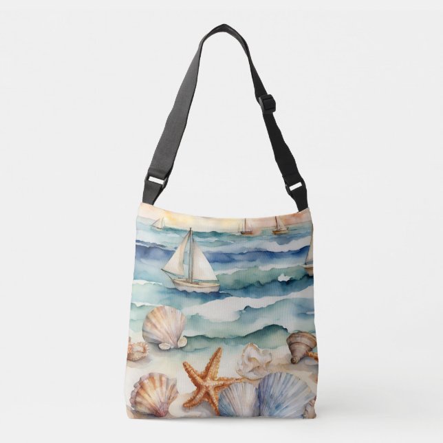 Bolsa Ajustável Saca de Praia Estrela do Mar Concha (Frente)