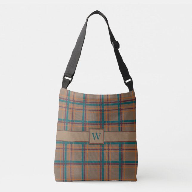 Bolsa Ajustável Saco All-Over-Impressão da Xadrez Chic do outono (Frente)