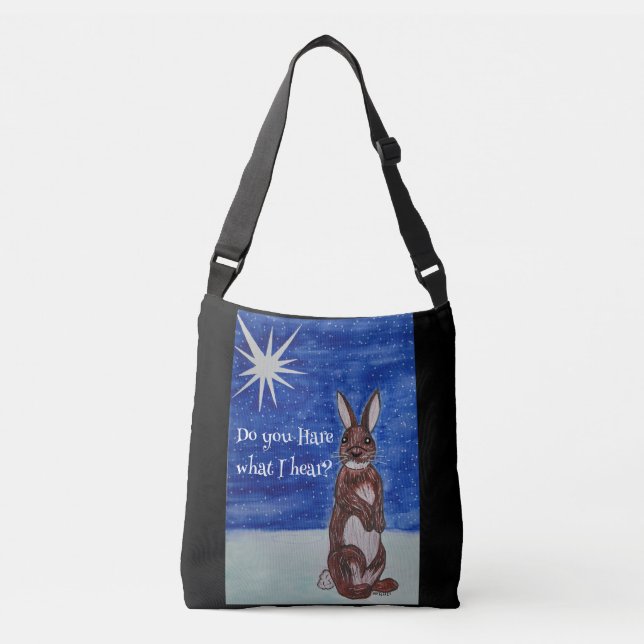 Bolsa Ajustável Saco com coelho de Natal e estrela (Frente)