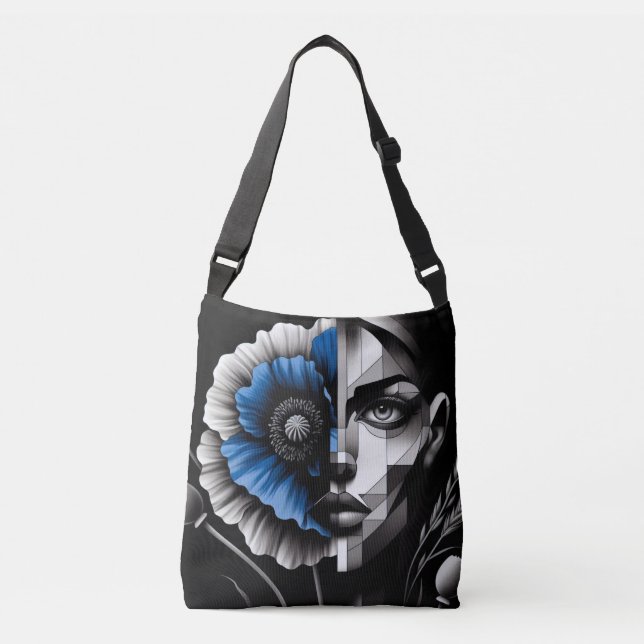 Bolsa Ajustável Saco Corpo Cruzado, Abstrato, Papoila, Saco Corpo  (Frente)