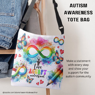 Bolsa Ajustável Saco de Compras de Conscientização do Autismo