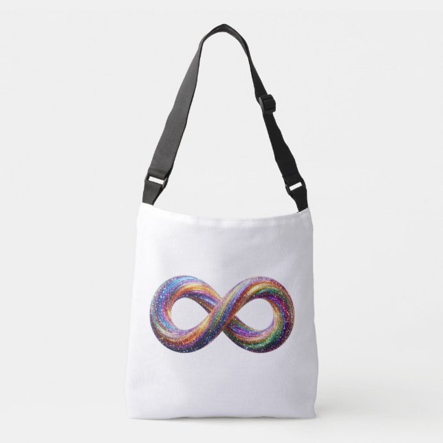 Bolsa Ajustável Saco de Compras Infinito Arco-íris Colorido (Frente)