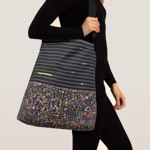 Bolsa Ajustável Saco de corpo cruzado Chuva de flores coloridas